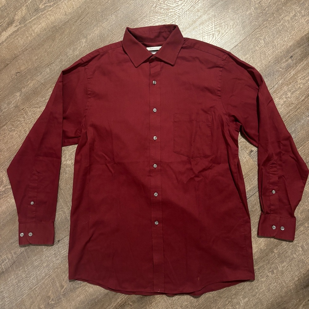 Van Heusen Red Regular Fit Botton Up Shirt